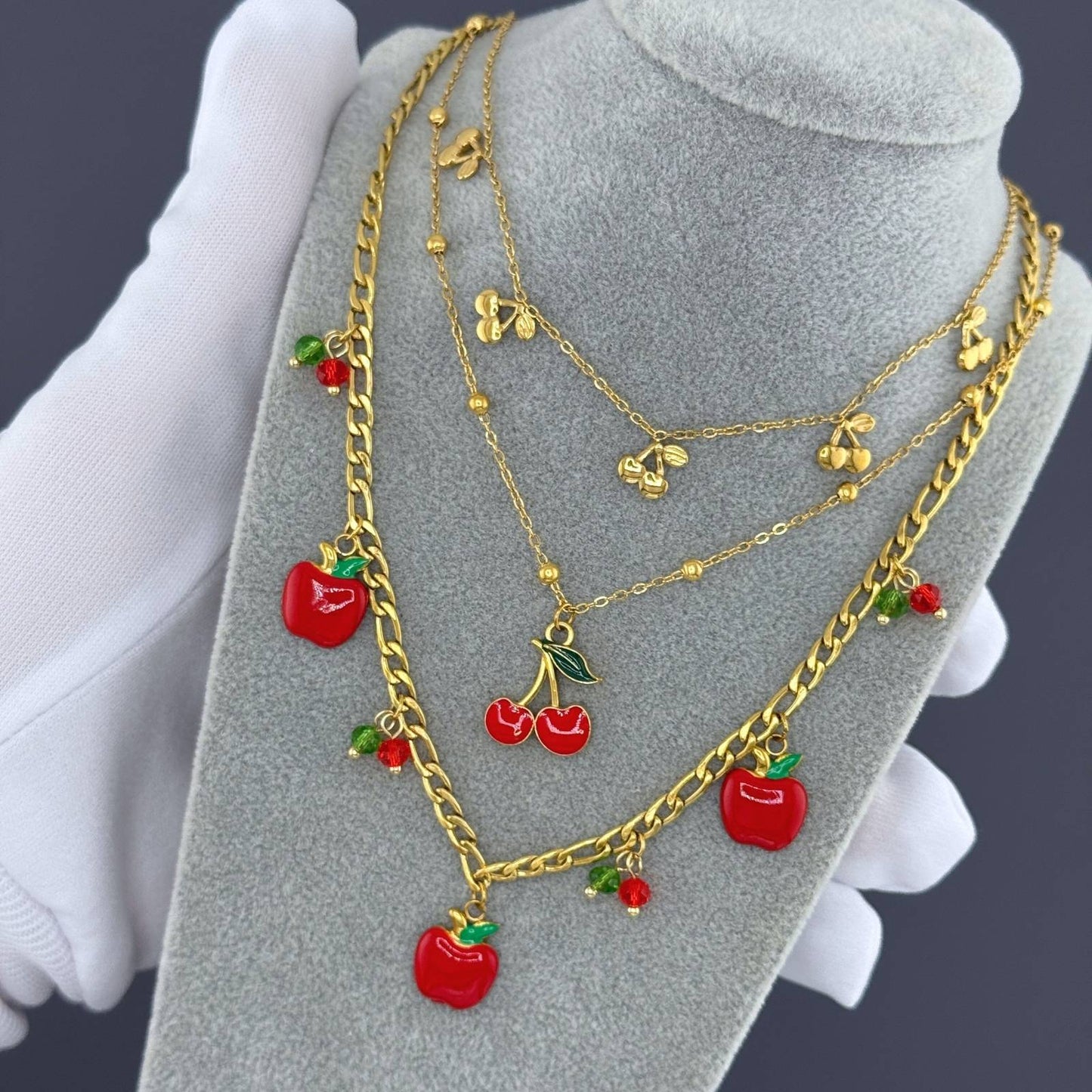 Necklace, 18K Gold Plated Steel