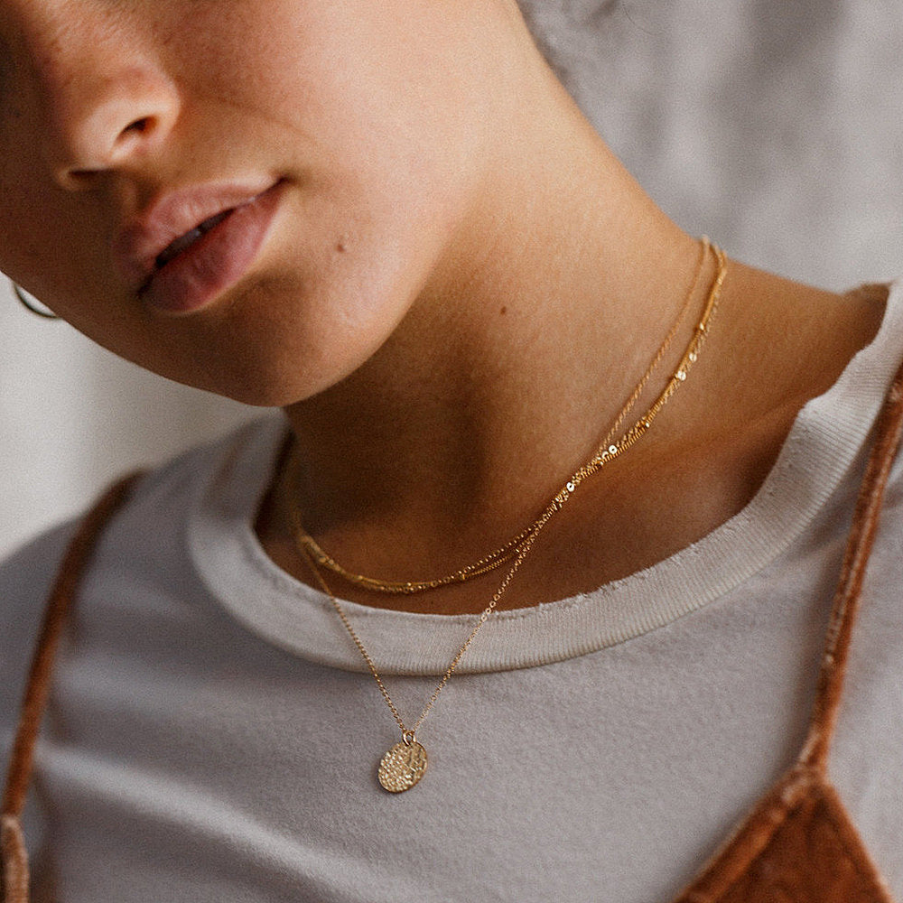 Necklace, 18K Gold Plated Steel