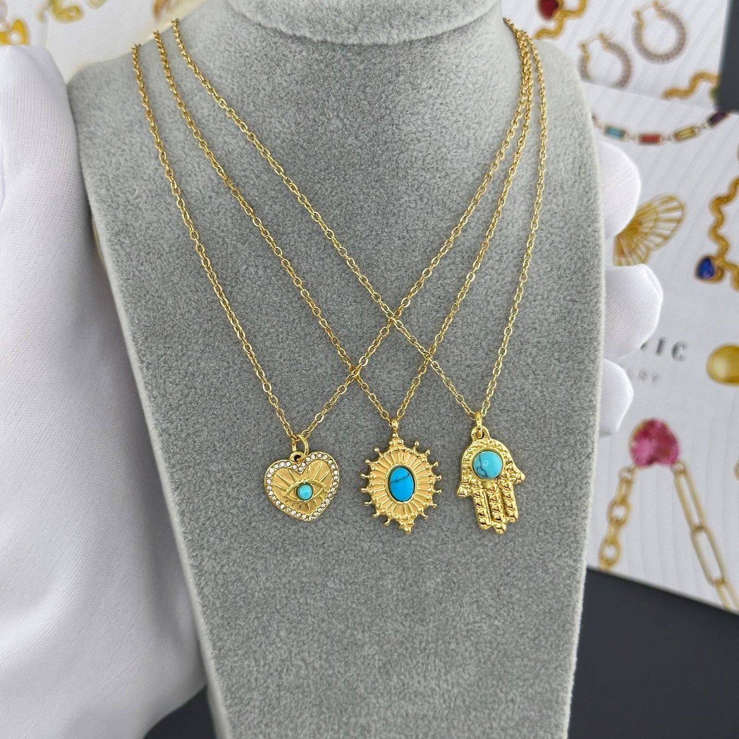 Necklace, 18K Gold Plated Steel