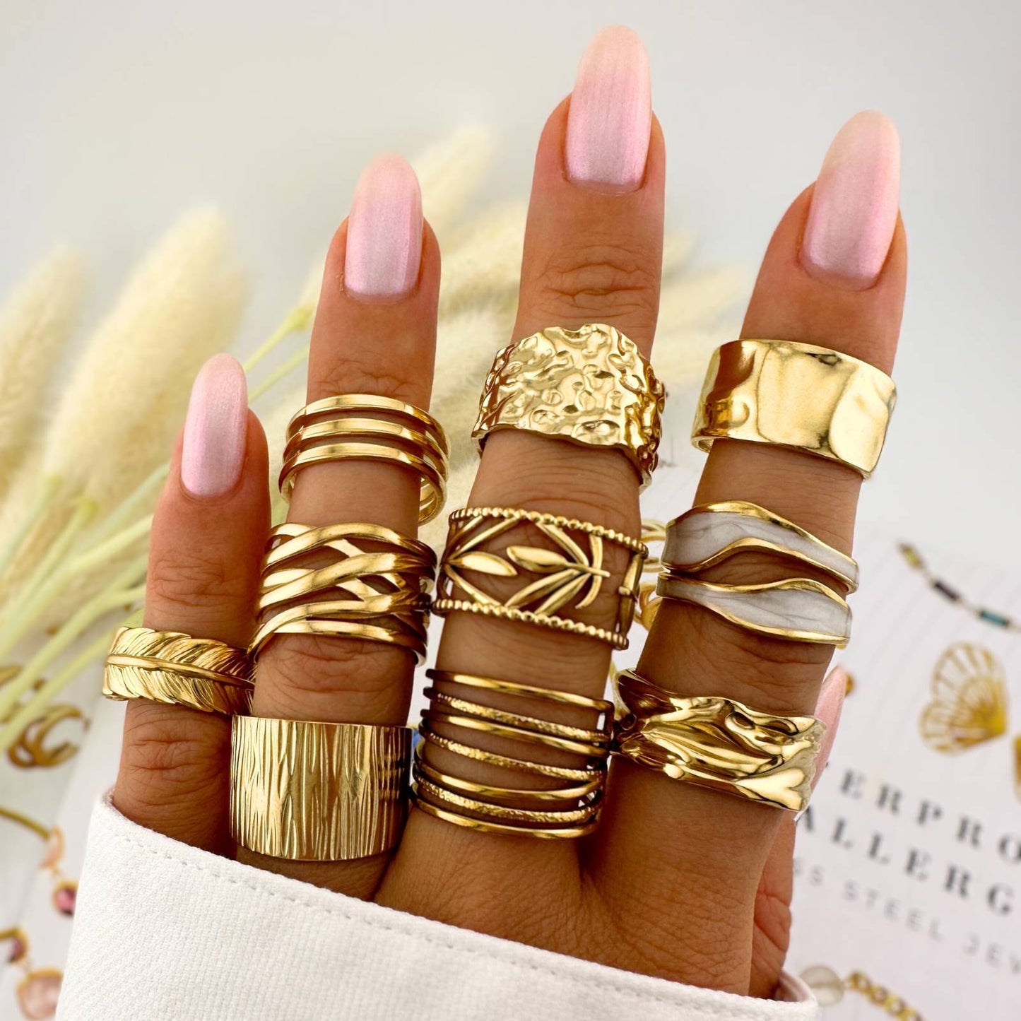 Ring, 18K Gold Plated Steel