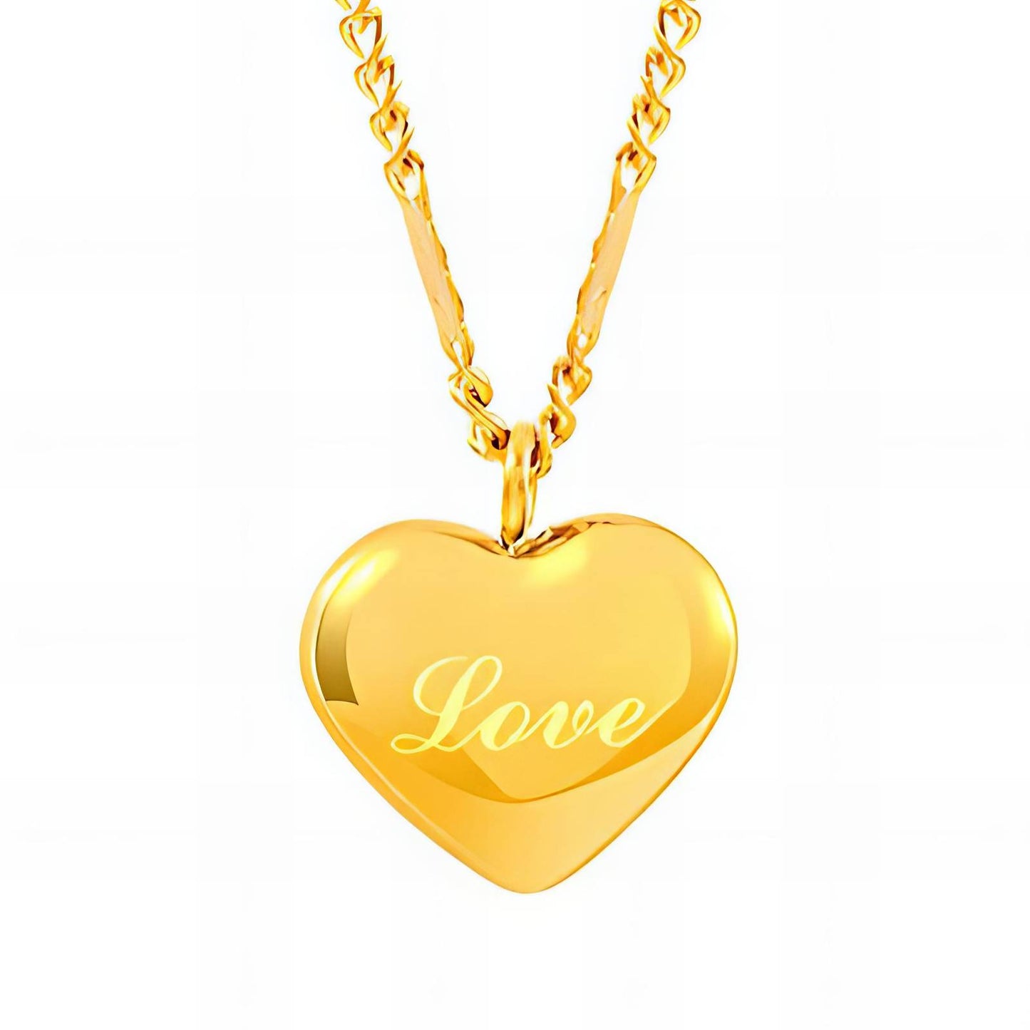18K gold plated Stainless steel Heart necklace, Intensity