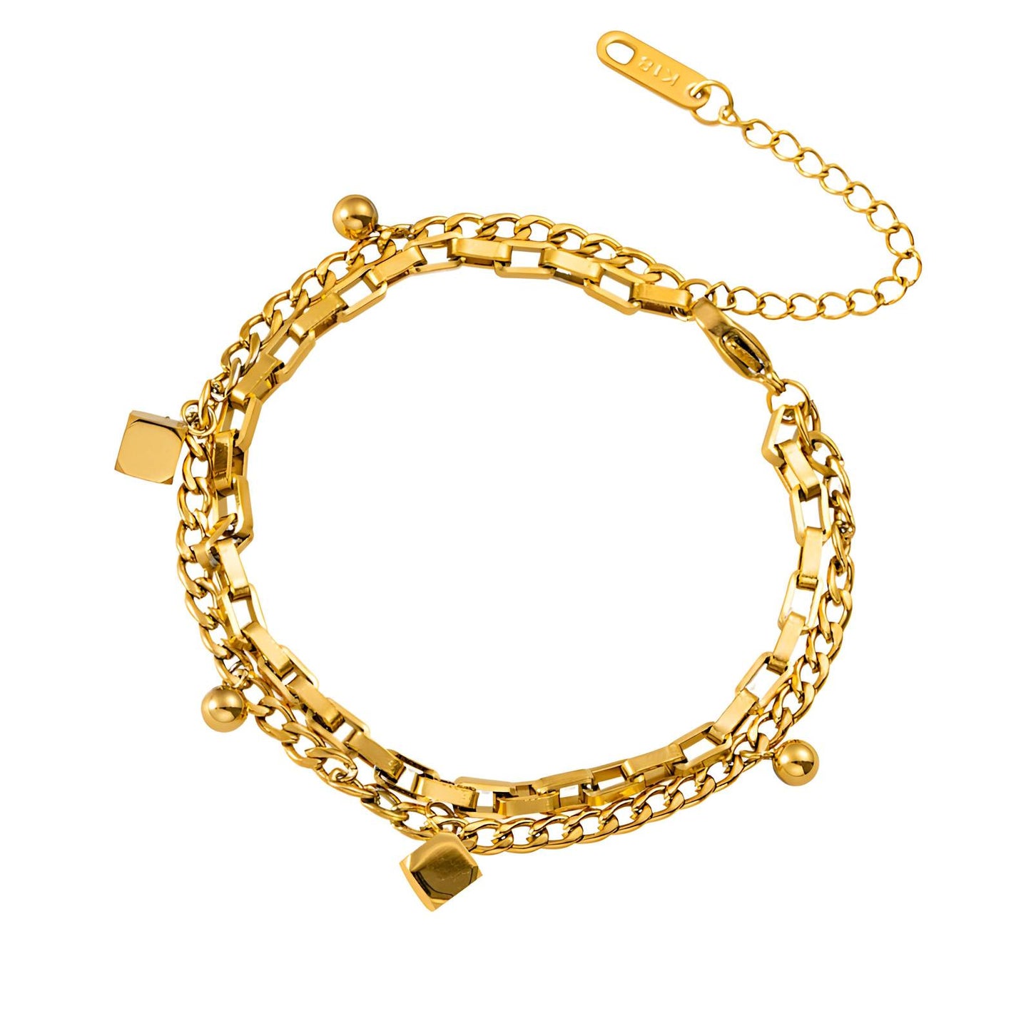 Bracelet, 18K Gold Plated Steel