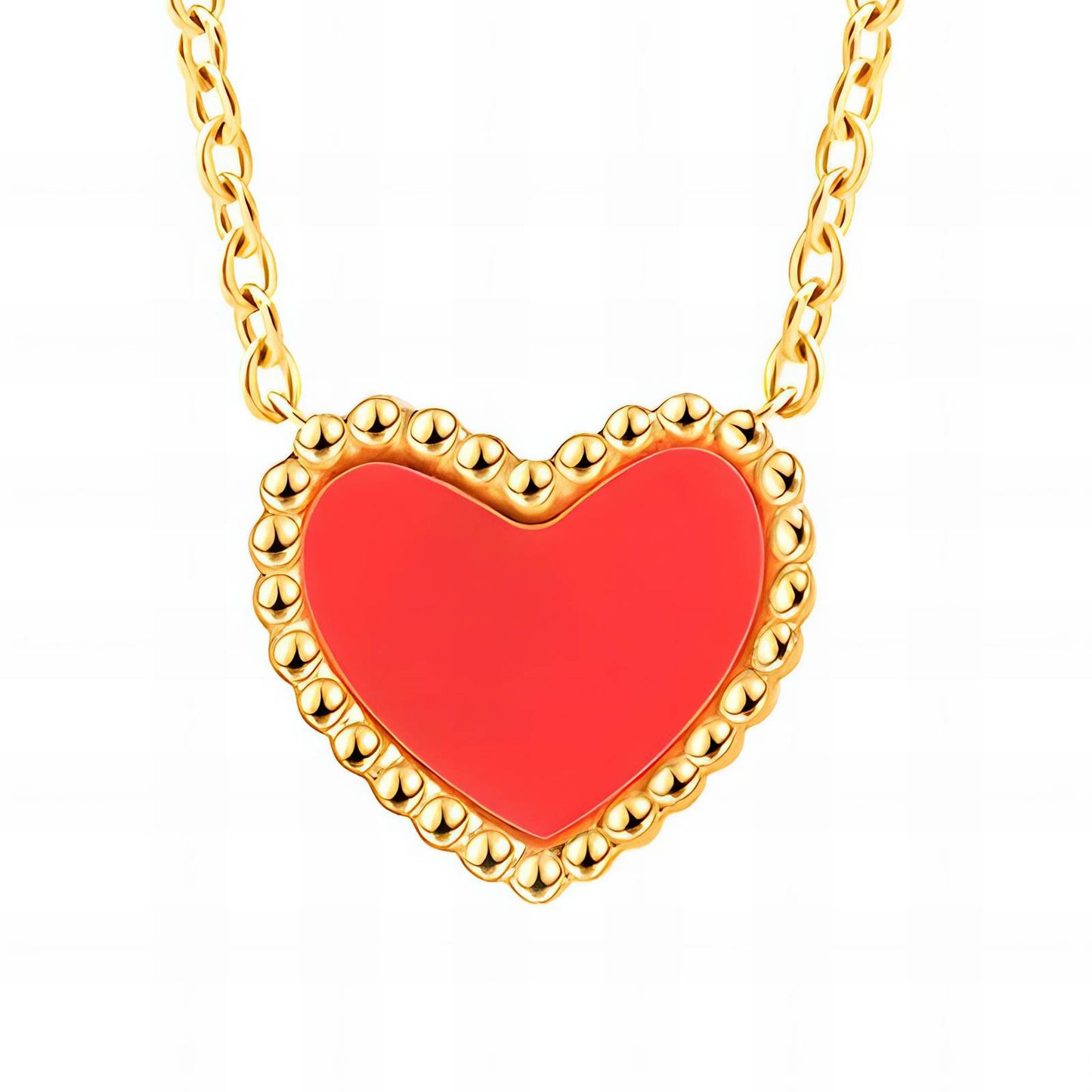 Hearts Necklace, 18K Gold Plated Steel