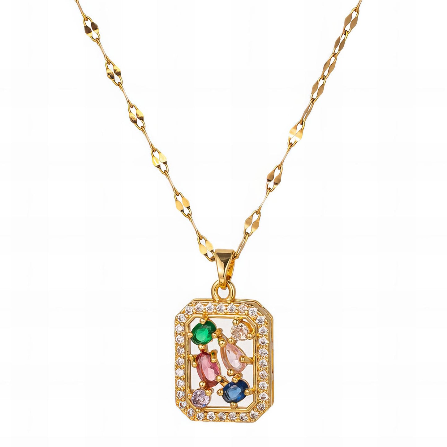 Necklace, 18K Gold Plated Steel