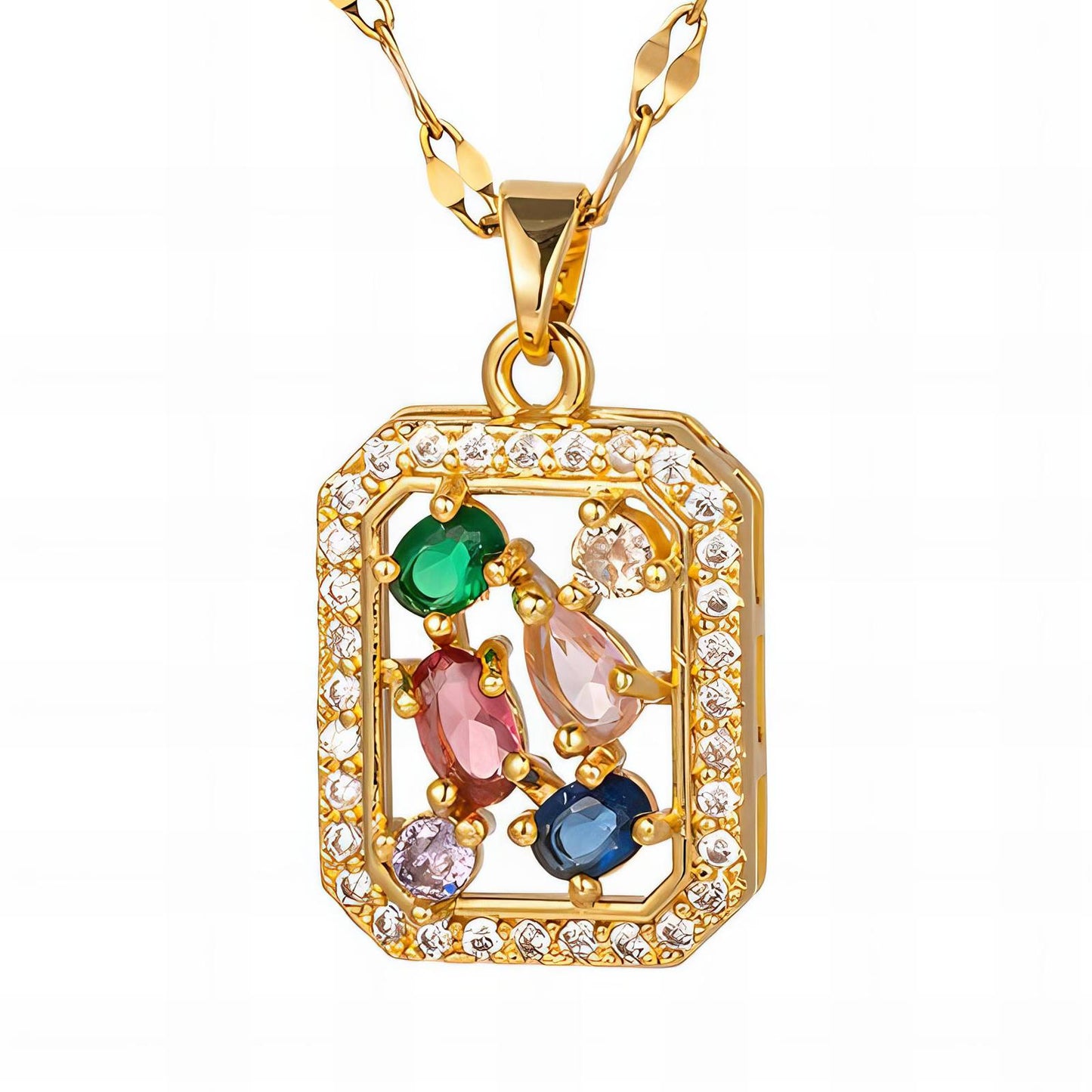 Necklace, 18K Gold Plated Steel