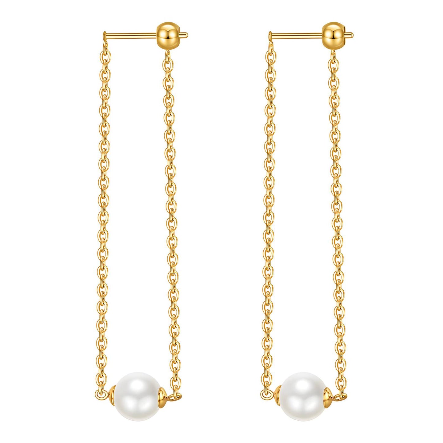 Earrings, 18K Gold Plated Steel