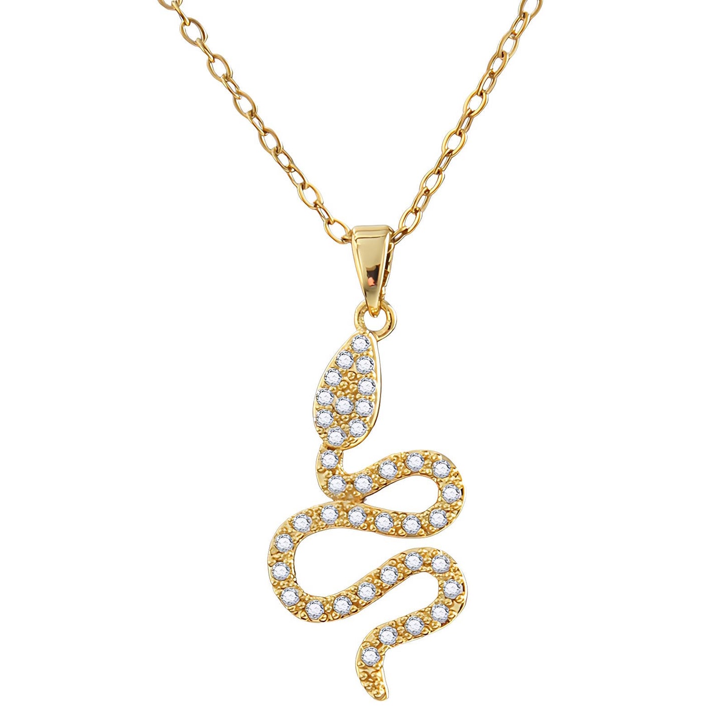 18K gold plated Stainless steel Snake necklace