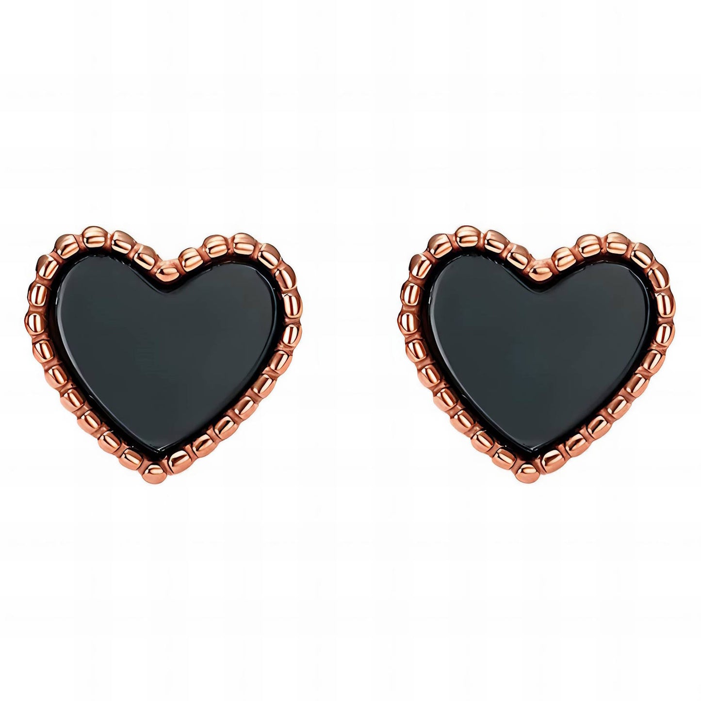 Hearts Earrings, 18K Gold Plated Steel