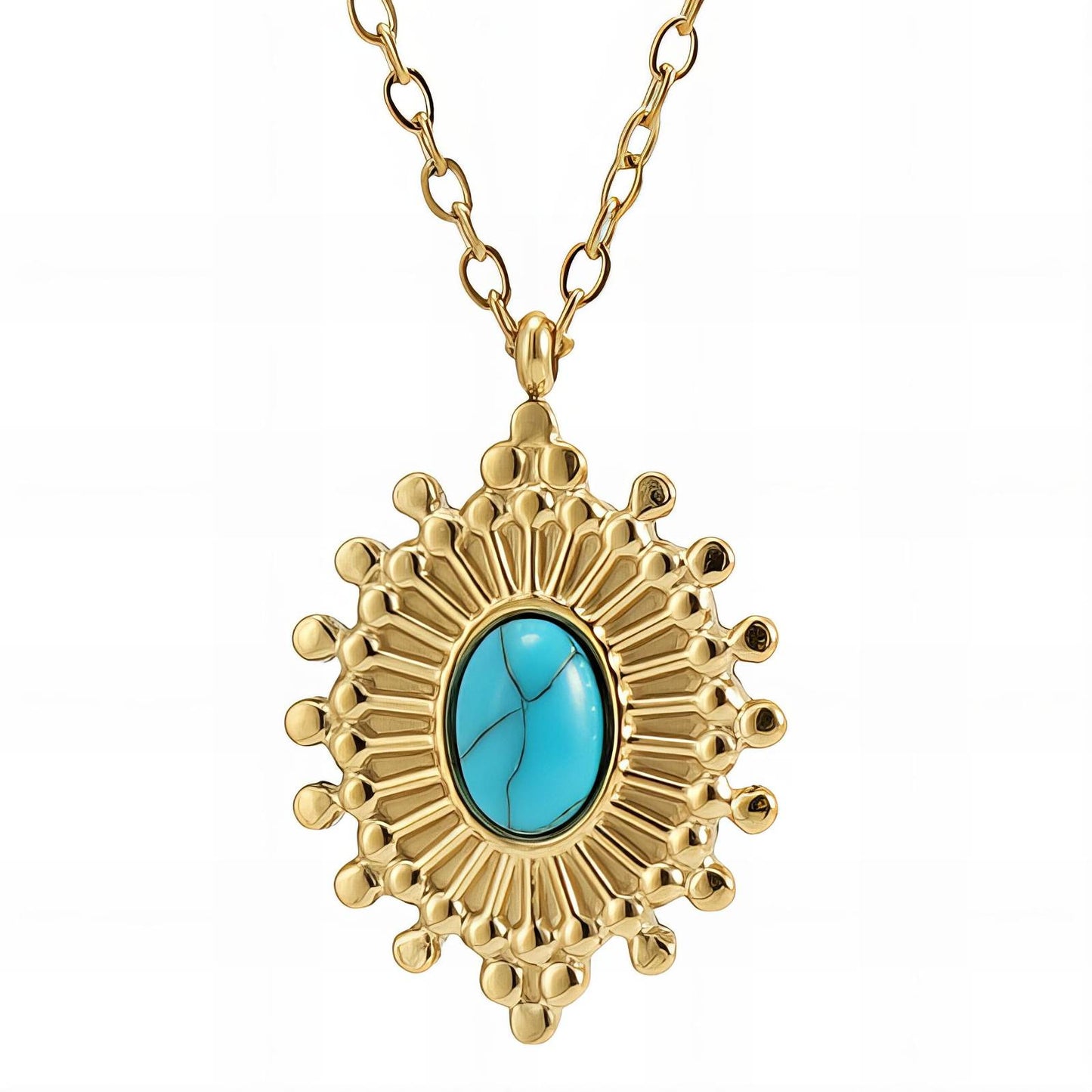 Necklace, 18K Gold Plated Steel