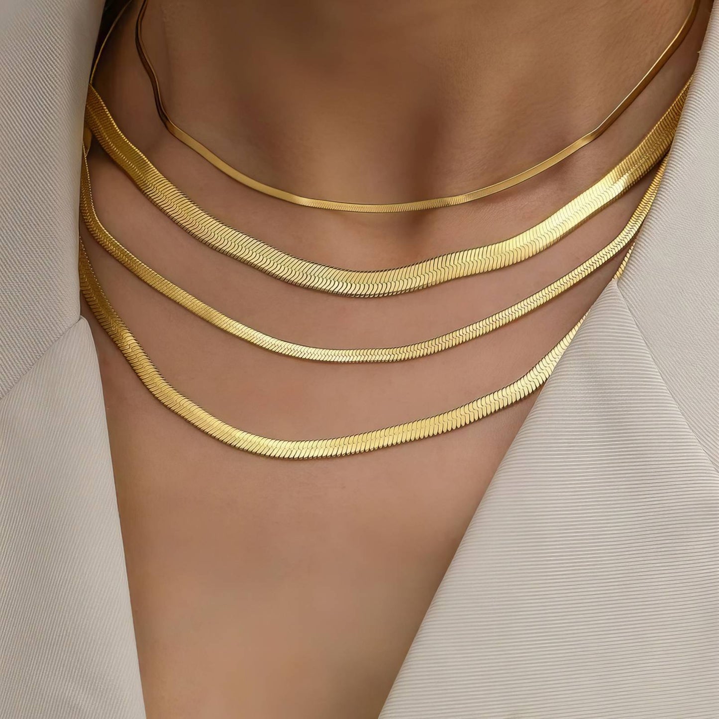 Necklace, 18K Gold Plated Steel