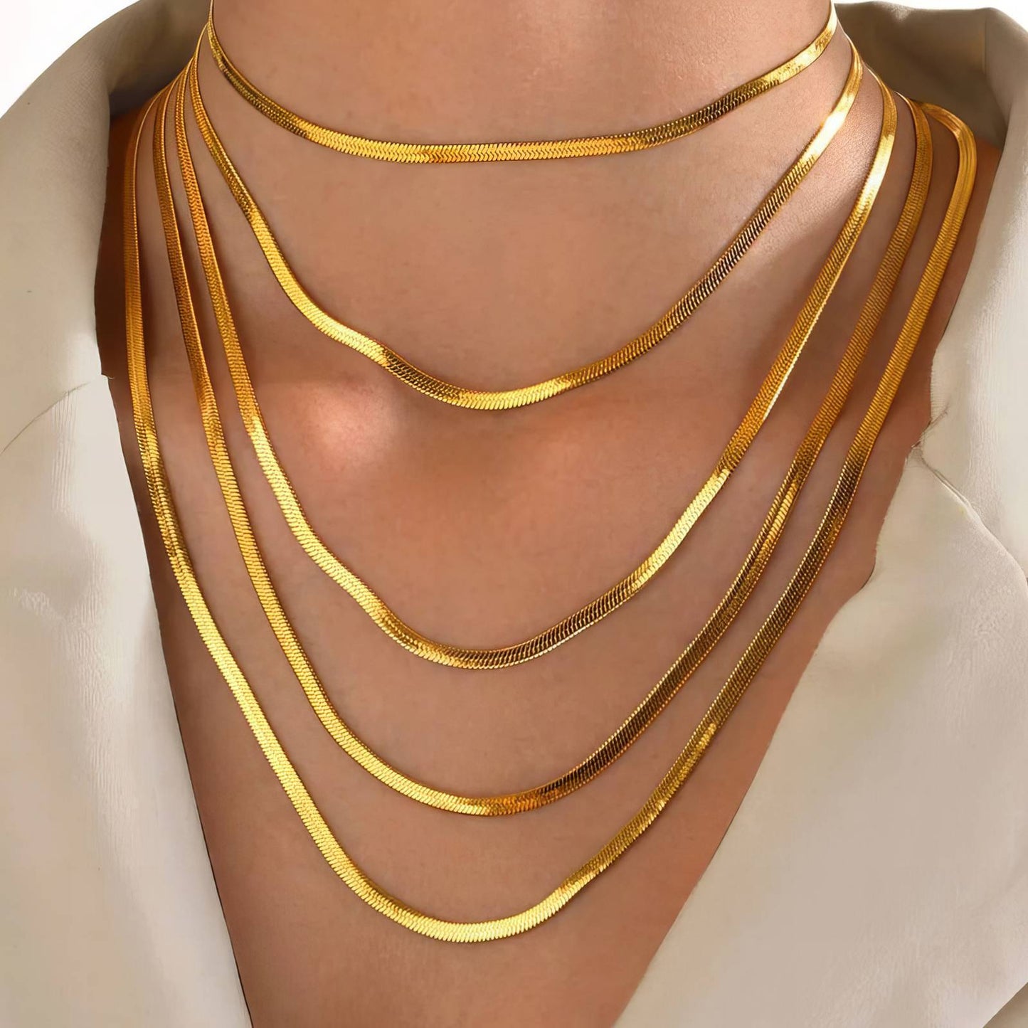 Necklace, 18K Gold Plated Steel