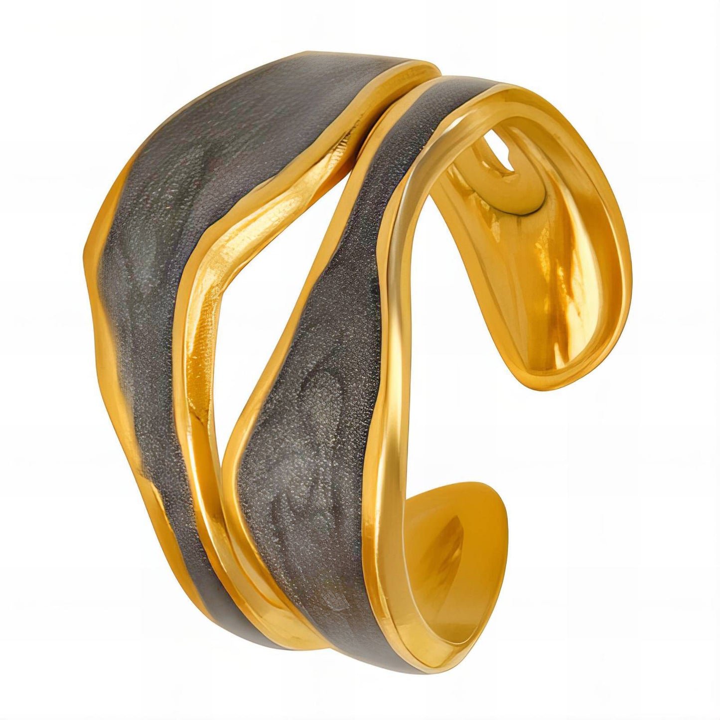 Ring, 18K Gold Plated Steel