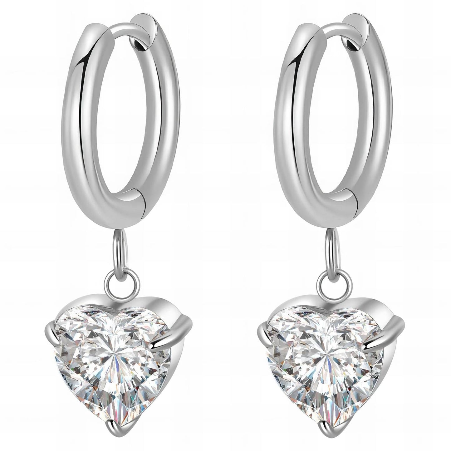 Heart Earrings, Stainless Steel