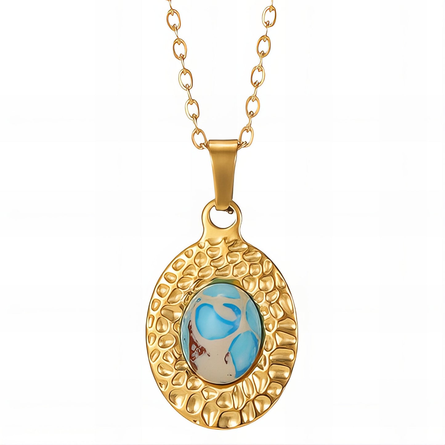 Necklace, 18K Gold Plated Steel