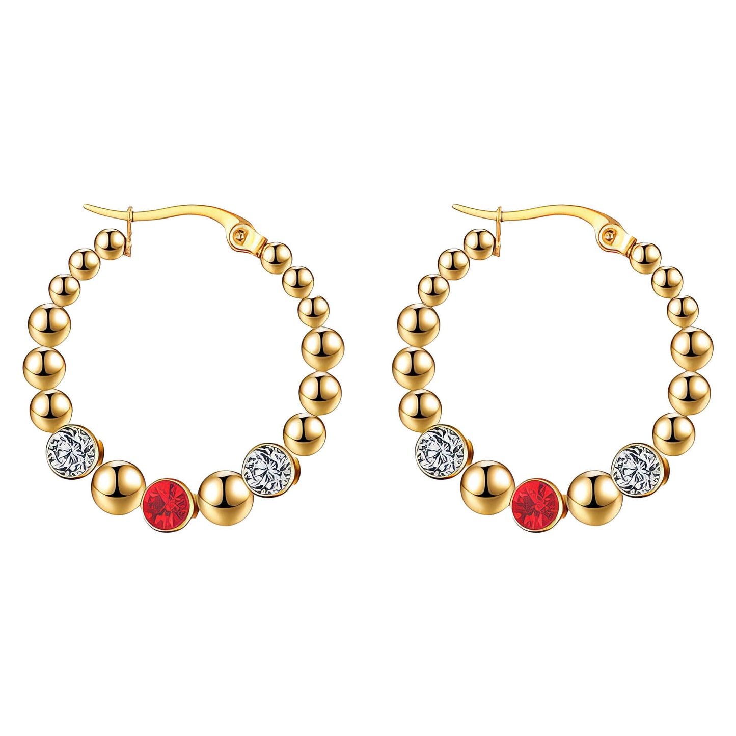 Earrings, 18K Gold Plated Steel