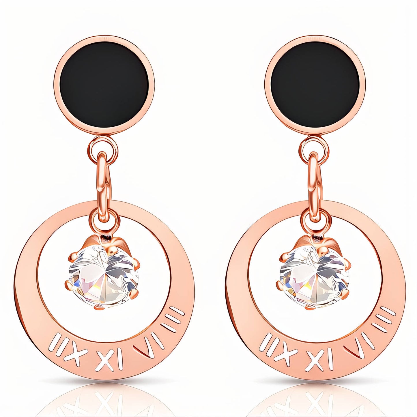 Earrings, 18K Gold Plated Steel