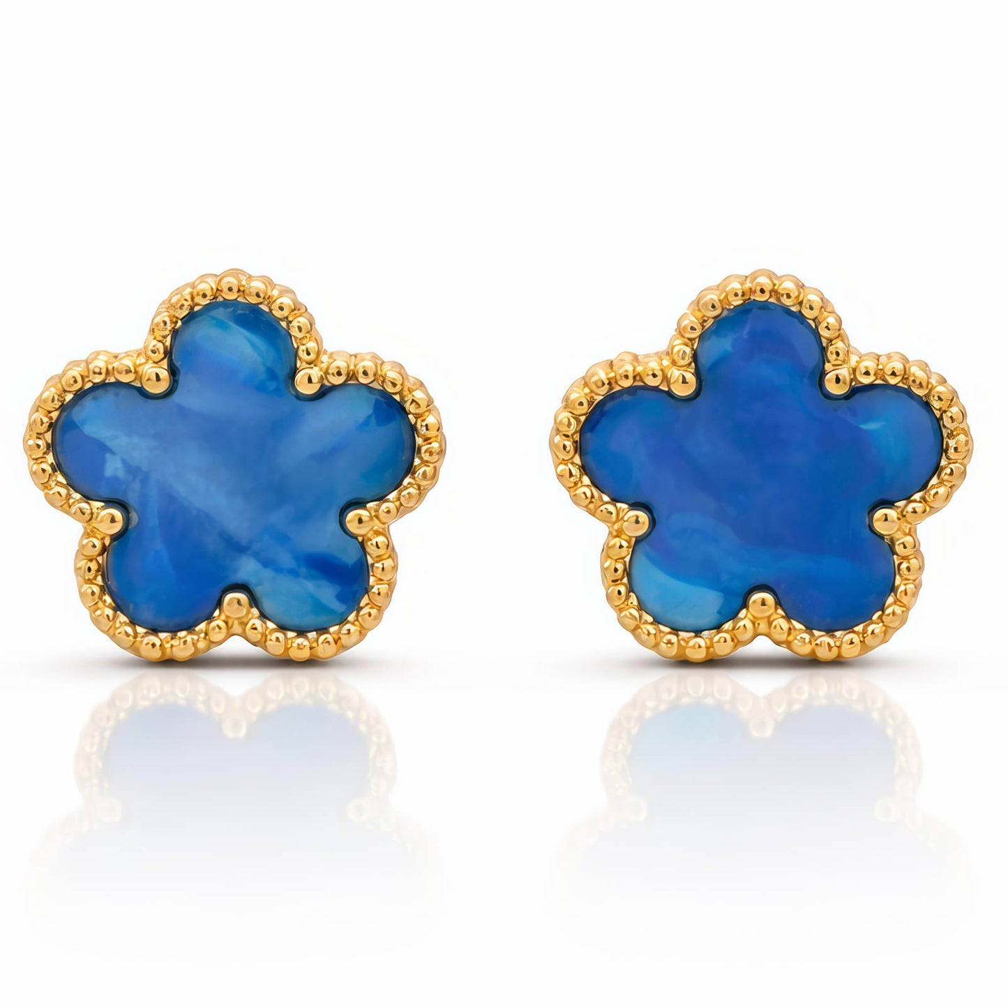 Flowers Earrings, 18K Gold Plated Steel