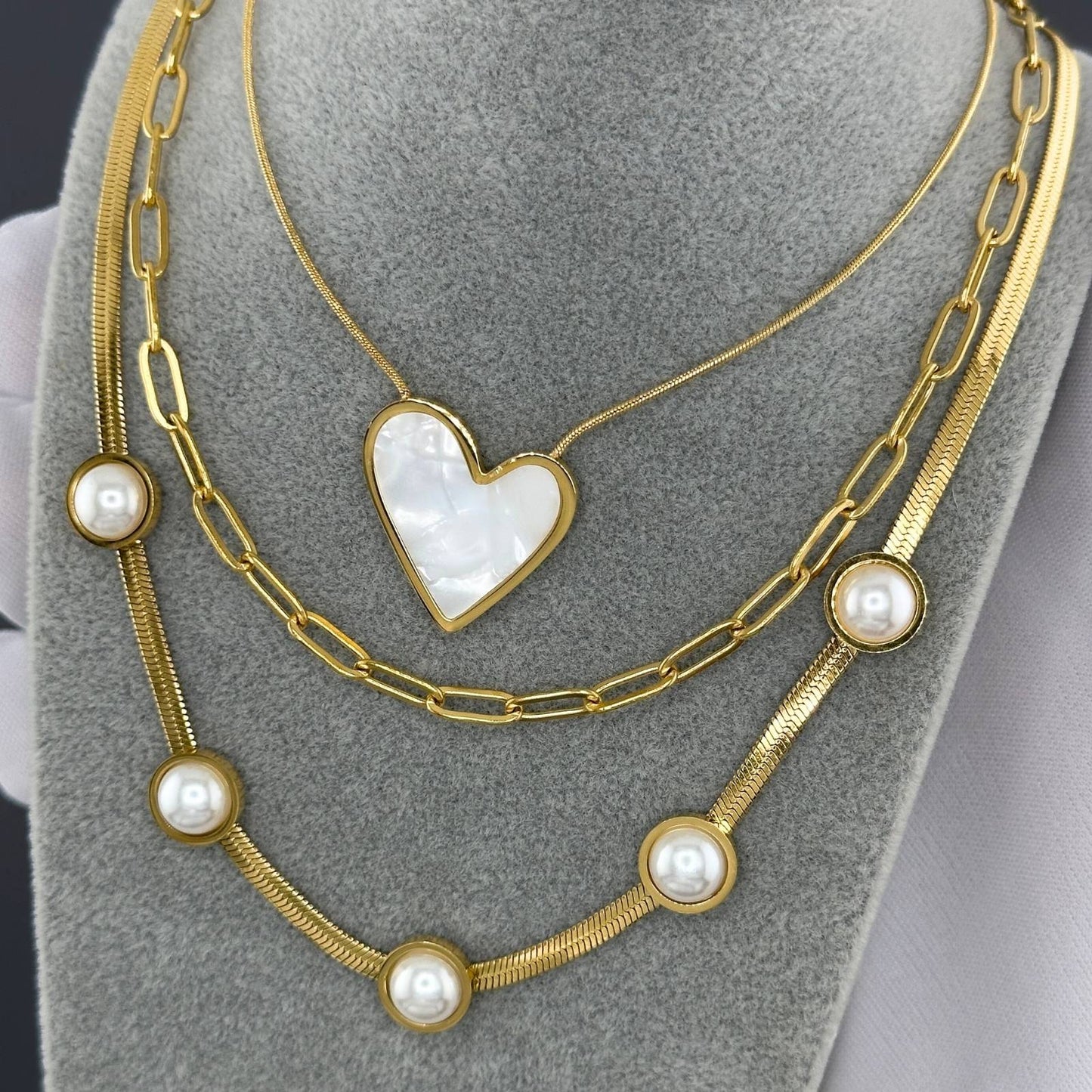 18K gold plated Stainless steel Heart necklace, Intensity