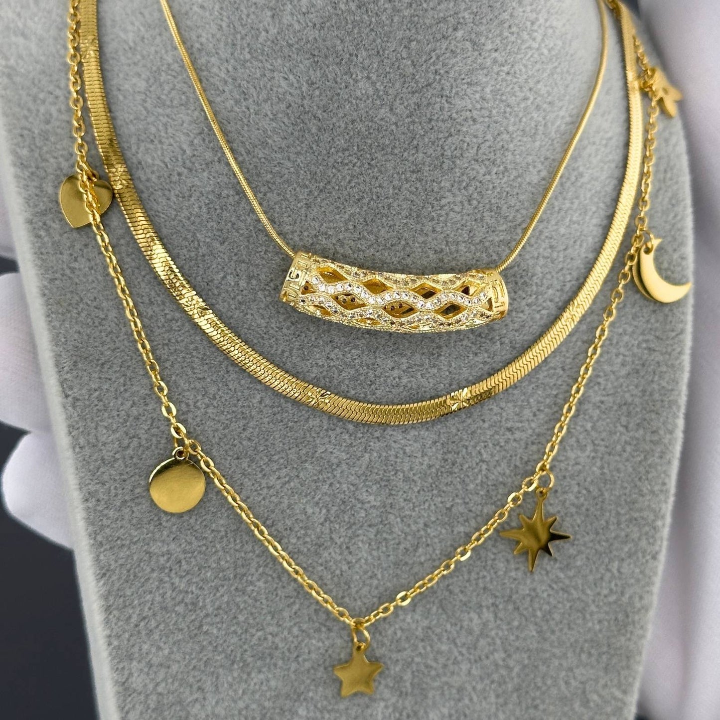 Star Necklace, 18K Gold Plated Steel