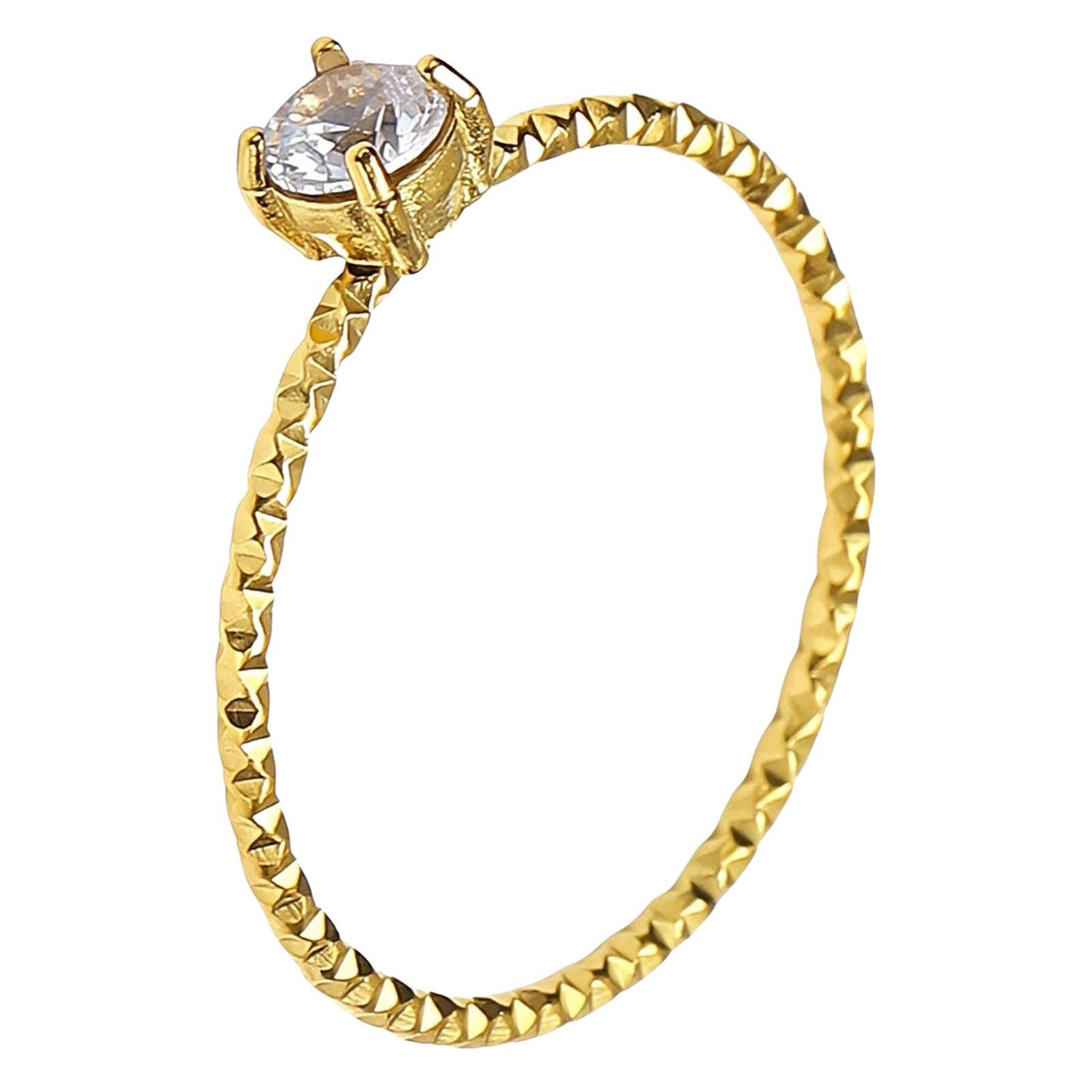 Ring, 18K Gold Plated Steel