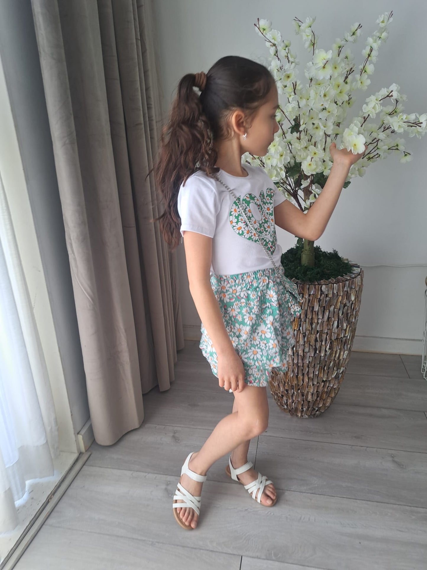Zomersetje meisjes met tasje - kinderkleding