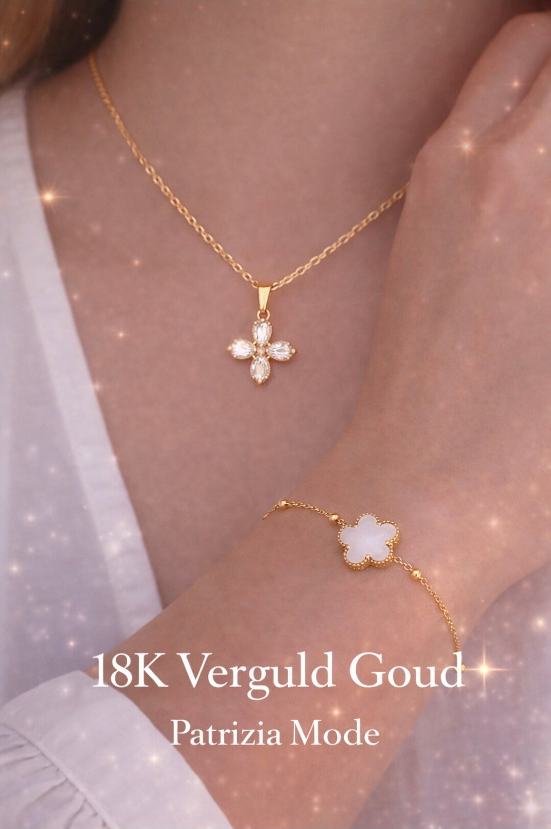 18K gold plated Stainless steel Flower bracelet, Intensity
