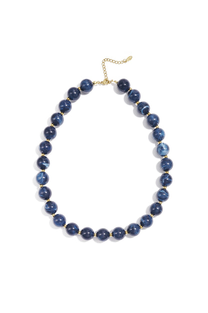 Kralenketting met goude kraaltjes 13.5mm