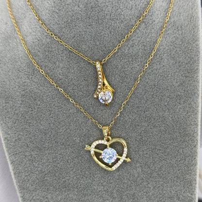 18K gold plated Stainless steel  Heart necklace, Intensity