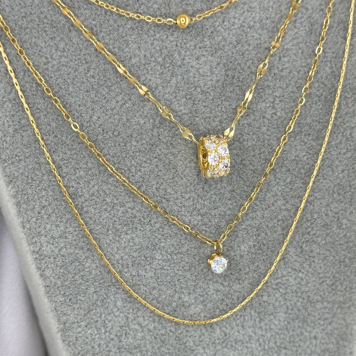 Necklace, 18K Gold Plated Steel