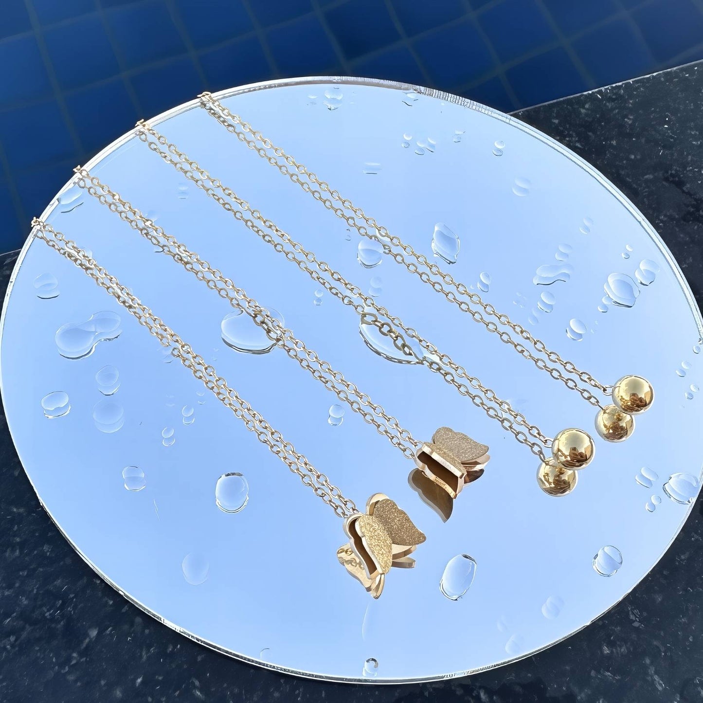 Earrings, 18K Gold Plated Steel