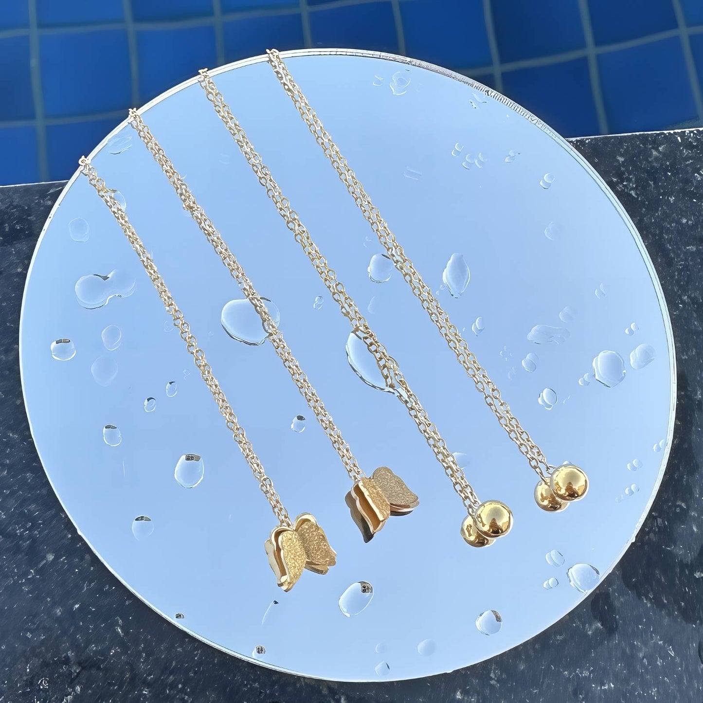 Earrings, 18K Gold Plated Steel