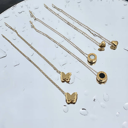 Butterflies Earrings, 18K Gold Plated Steel