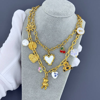 Necklace, 18K Gold Plated Steel