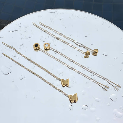 Butterflies Earrings, 18K Gold Plated Steel