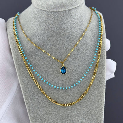 Necklace, 18K Gold Plated Steel