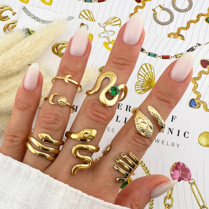 Snake Ring, 18K Gold Plated Steel