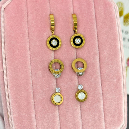 Earrings, 18K Gold Plated Steel