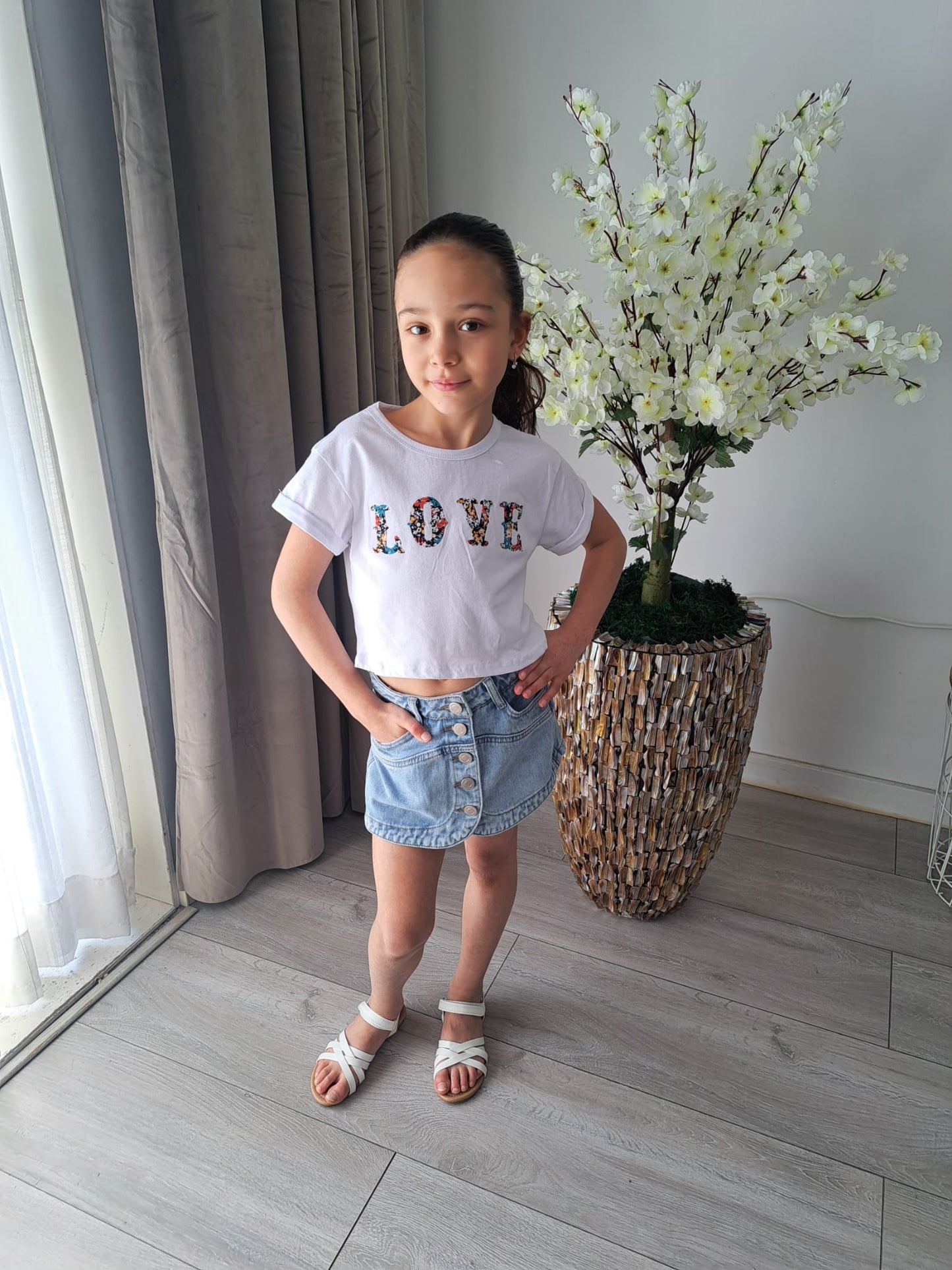 Leuke stoere broekrok spijker -  kinderkleding