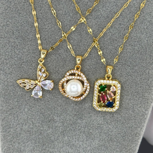 18K gold plated Stainless steel  Butterfly necklace