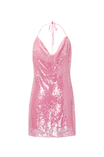 Jurk met waterval-effect en pailletten
