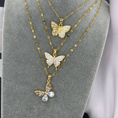 18K gold plated Stainless steel  Butterfly necklace