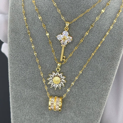 Necklace, 18K Gold Plated Steel