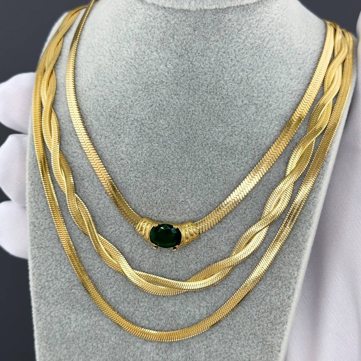 Necklace, 18K Gold Plated Steel
