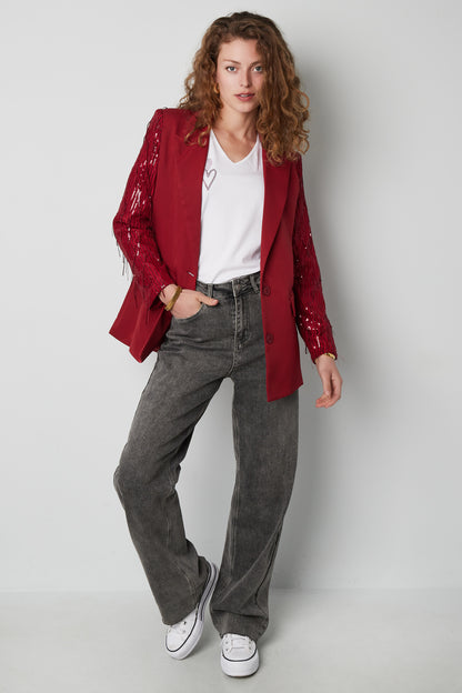 Polyester Vrouwen Jas Met Fransjes Mouw Ontwerp