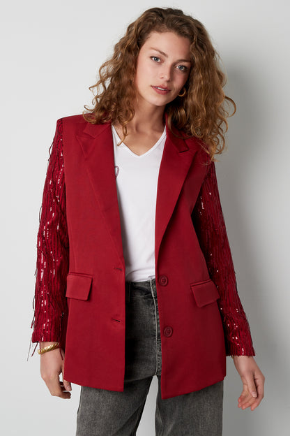 Polyester Vrouwen Jas Met Fransjes Mouw Ontwerp