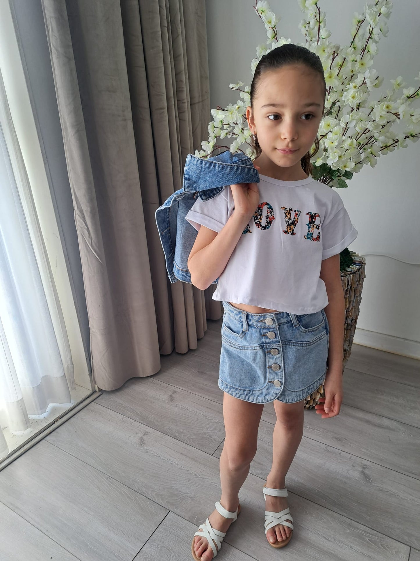 Leuke stoere broekrok spijker -  kinderkleding
