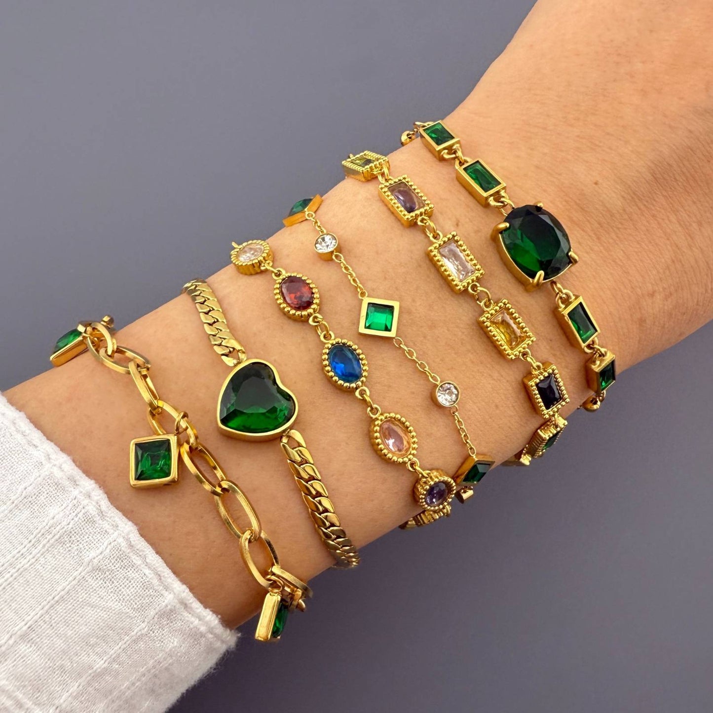 Bracelet, 18K Gold Plated Steel