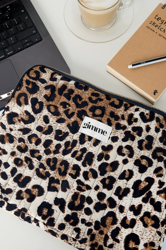 leopard laptop case voor je laptop of make-up.13 inches