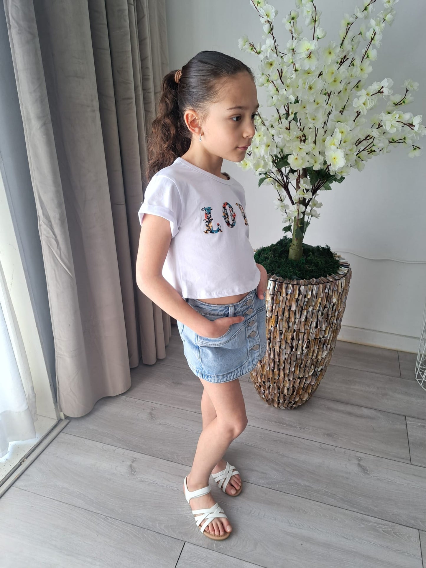 Leuke stoere broekrok spijker -  kinderkleding