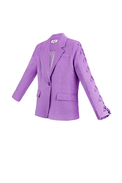 Polyester Vrouwen Jas Set Met Veters Op Mouw